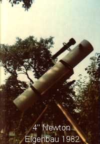 4 Zoll Eigenbau Newton Reflektor beim 'First Light' 1983 